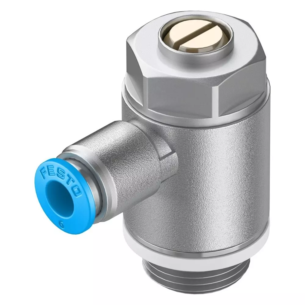 FESTO One-Way Flow Control Valve 0.02 Mpa - 1 Mpa Operating Pressure -10 °C - 60 °C Media Temperature, 193149