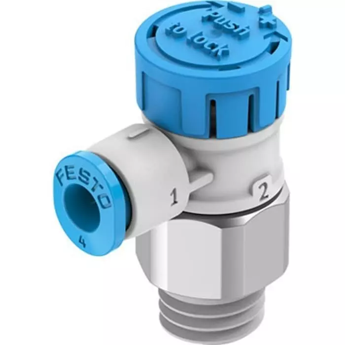 Festo Manual Pneumatic Relay Pneumatic Manual Control Valve VFOE Series, R 1/8, 1/8 inch, VFOE-LE-T-R18-Q4-F1A
