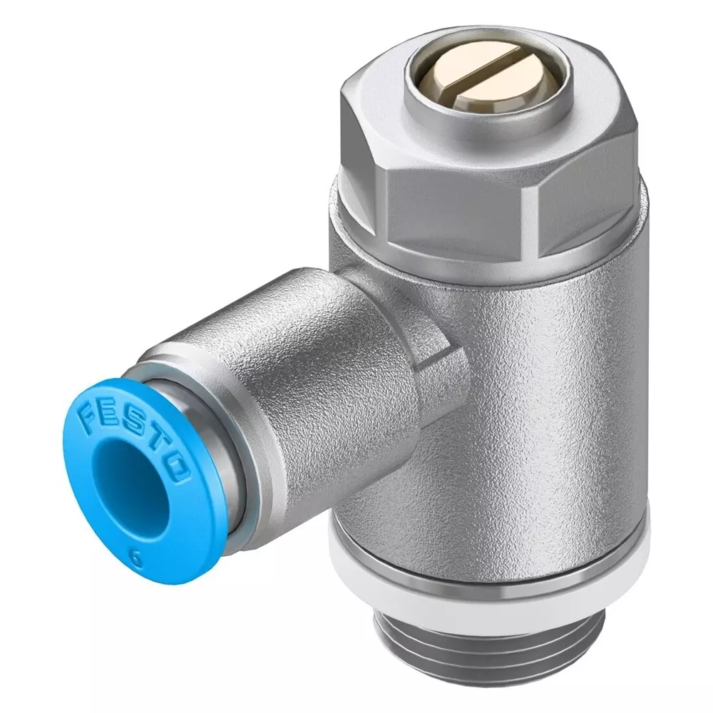 FESTO One-Way Flow Control Valve 0.02 Mpa - 1 Mpa Operating Pressure -10 °C - 60 °C Media Temperature, 193146