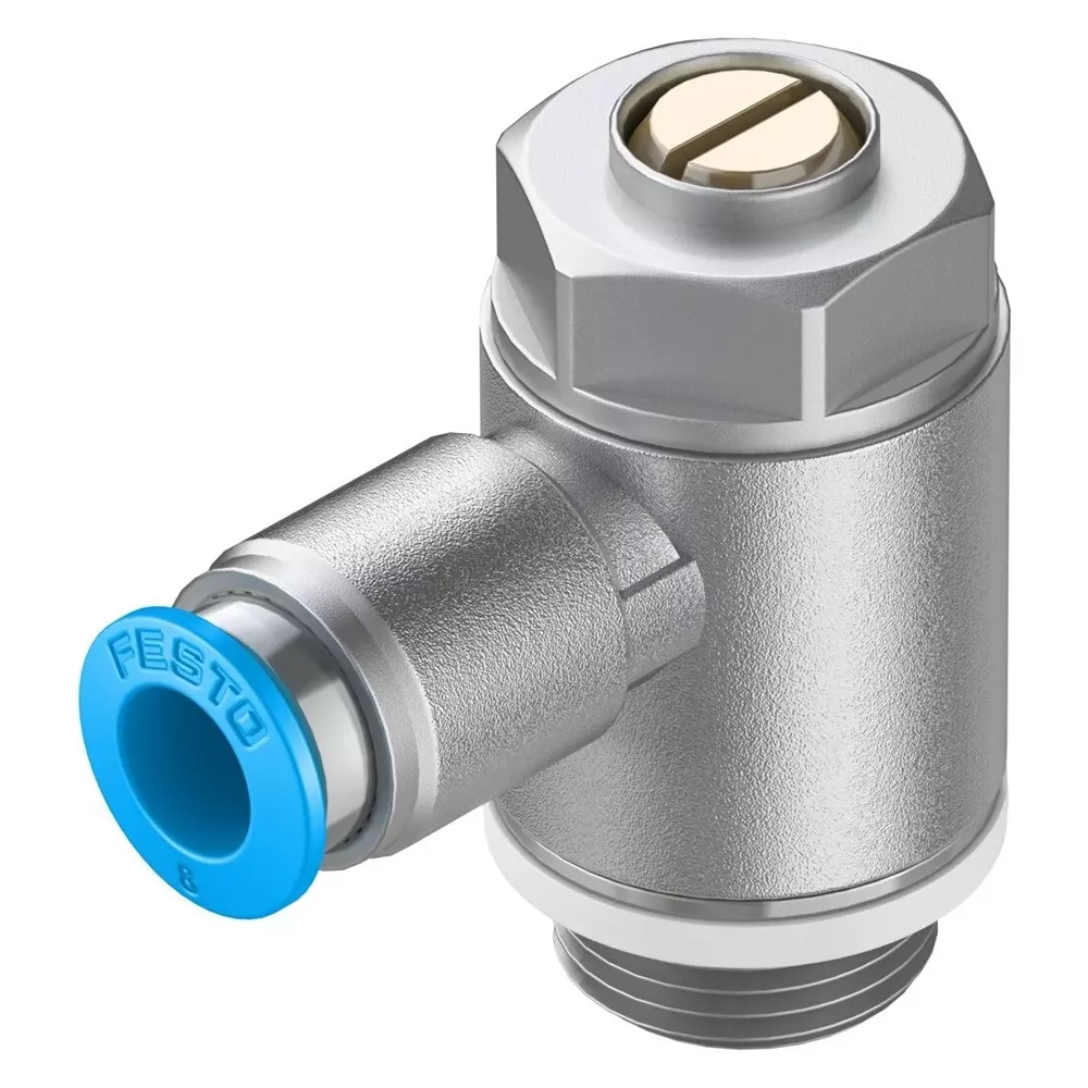 FESTO One-Way Flow Control Valve 0.02 Mpa - 1 Mpa Operating Pressure -10 °C - 60 °C Media Temperature, 193150