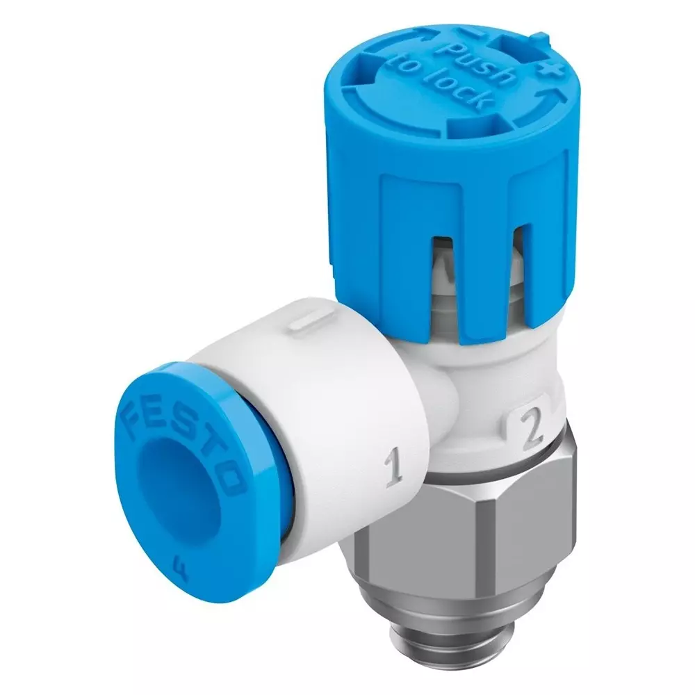 FESTO One-Way Flow Control Valve -10 °C - 60 °C Media Temperature Screw-In Type of Mounting, 8068723