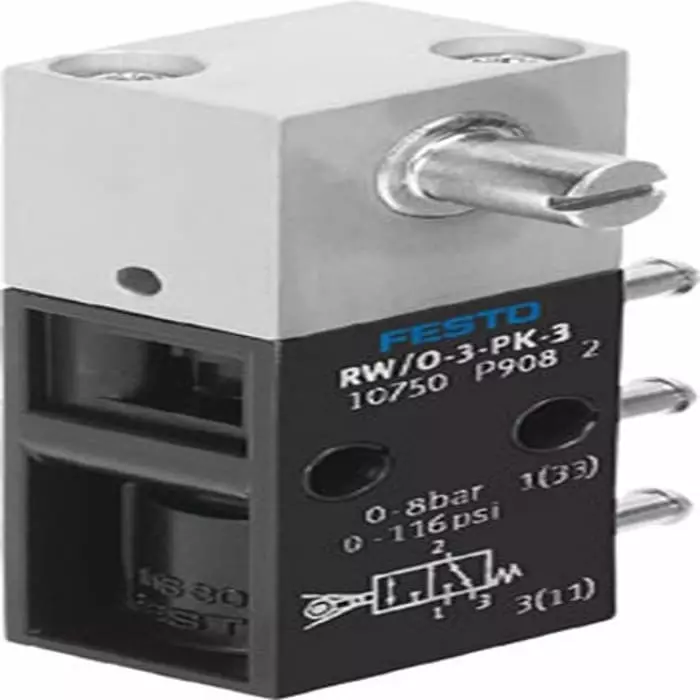 Festo Lever 3/2 Way Valve, Monostable Mechanical Valve RW Series, 2.5 mm, RW/O-3-PK-3