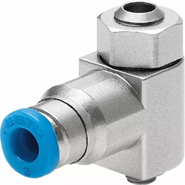 Festo Manual Exhaust Air One Way Flow Control Pneumatic Control Valve GRLA Series, Metric M3, M3, GRLA-M3-QS-3