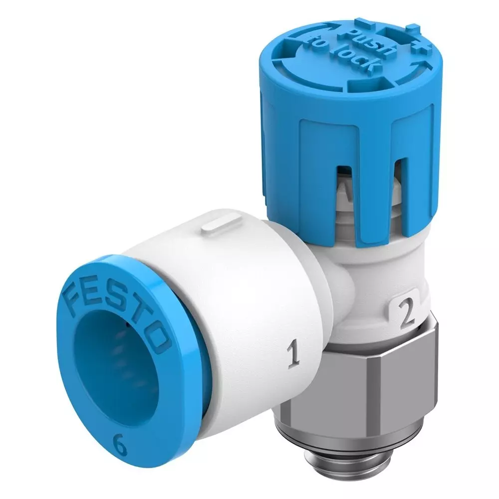 FESTO One-Way Flow Control Valve -10 °C - 60 °C Media Temperature Screw-In Type of Mounting, 8068724