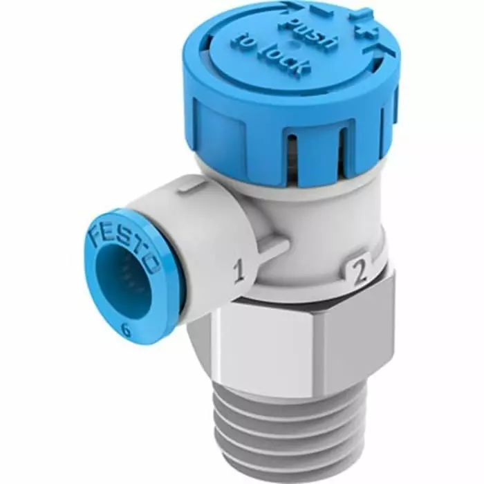 Festo Manual Pneumatic Relay Pneumatic Manual Control Valve VFOE Series, R 1/4, 1/4 inch, VFOE-LE-T-R14-Q6-F1A