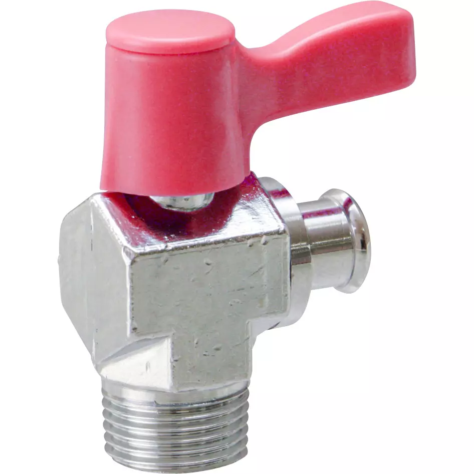 MonotaRO Ball Valve Drain Type Small Angle Type 6 mm Nominal Diameter, 41563647