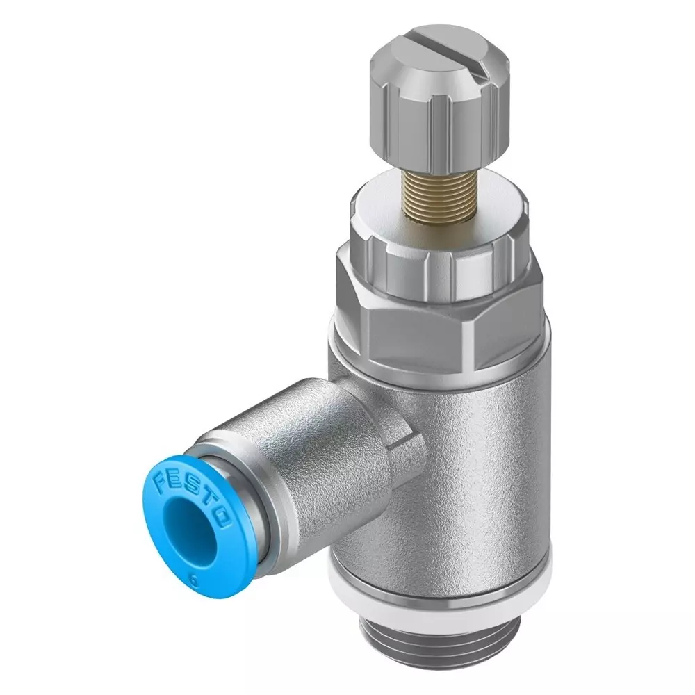 FESTO One-Way Flow Control Valve 0.02 Mpa - 1 Mpa Operating Pressure -10 °C - 60 °C Media Temperature, 534341