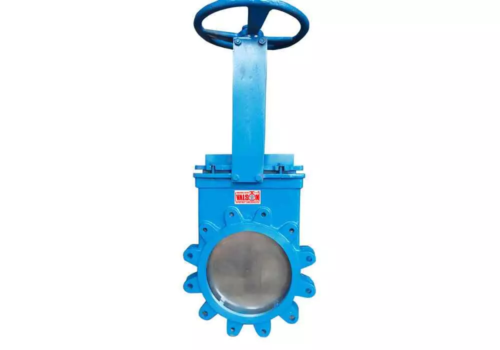 Valson 12 Inch Cast Iron OR Cast Steel (WCB) Wafer Lug Type Knife Edge Gate Valve with SS 304 Plate & One side Nitrile