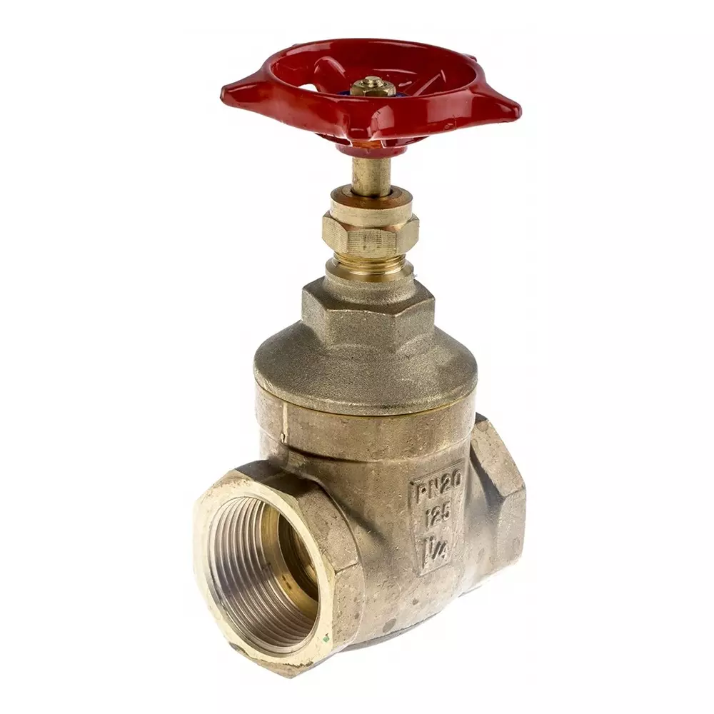 RS Pro Gate Valve, 1-1/4 inch Brass with 125mm Handle Height