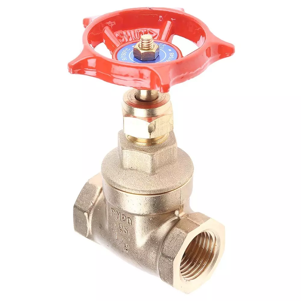 RS Pro Gate Valve, 1/2 inch Brass with 85mm Handle Height