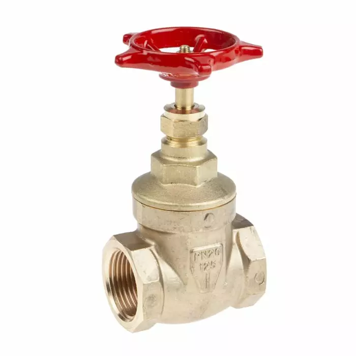 RS Pro Gate Valve, 1 inch Brass with 110mm Handle Height