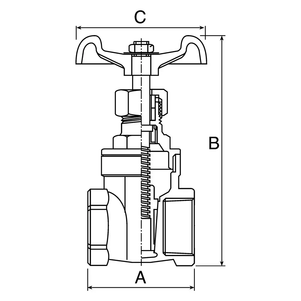 RS Pro Gate Valve, 1/2 inch Bronze with 85mm Handle Height