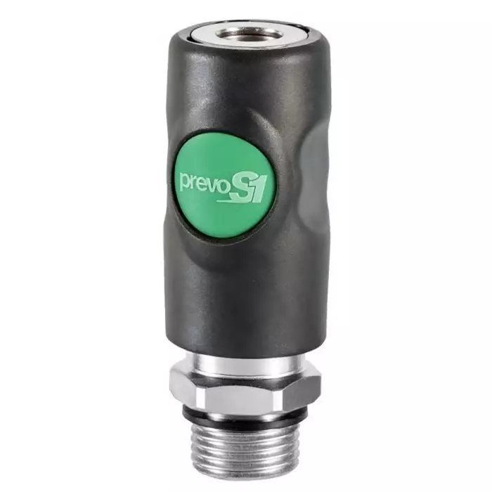 PREVOST Composite Body Male Safety Quick Connect Coupling, G 1/2 Male Threaded, ESI 071153CP