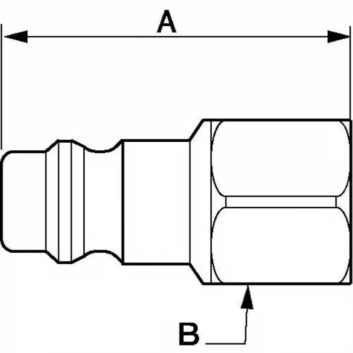 PREVOST Treated Steel Female Plug for Pneumatic Quick Connect Coupling, G 3/8 Female Threaded, ERP 076102P2 (Pack of 2)