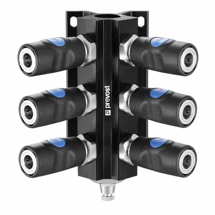 PREVOST Composite Body Female Wall Bracket With Safety Quick Connect Couplings, G 3/4 Female Threaded, MF 104S6IS