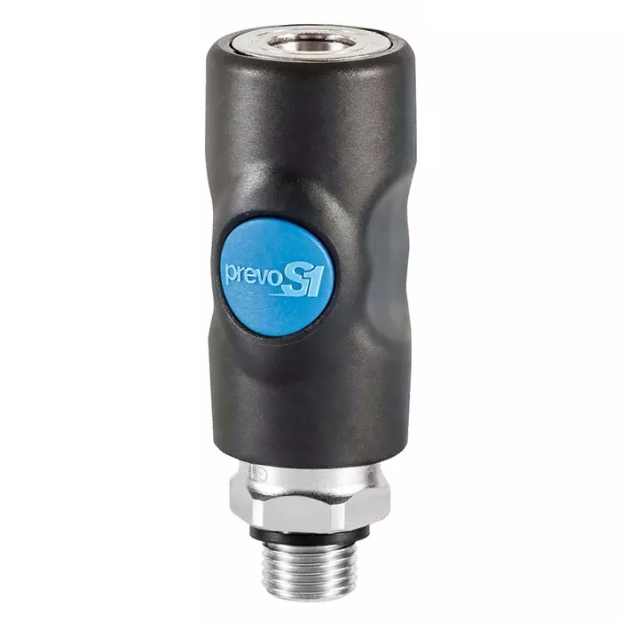 PREVOST Composite Body Male Safety Quick Connect Coupling, G 1/4 Male Threaded, ISI 061151CP