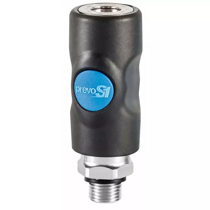 PREVOST Composite Body Male Safety Quick Connect Coupling, G 1/2 Male Threaded, ISI 061153CP