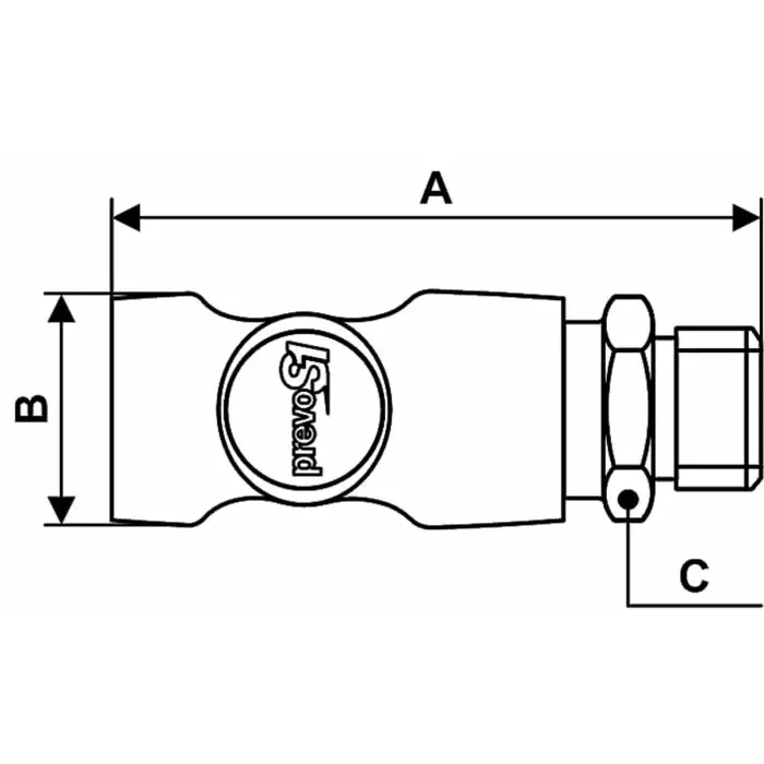 PREVOST Composite Body Male Safety Quick Connect Coupling, G 3/8 Male Threaded, ESI 071152CP