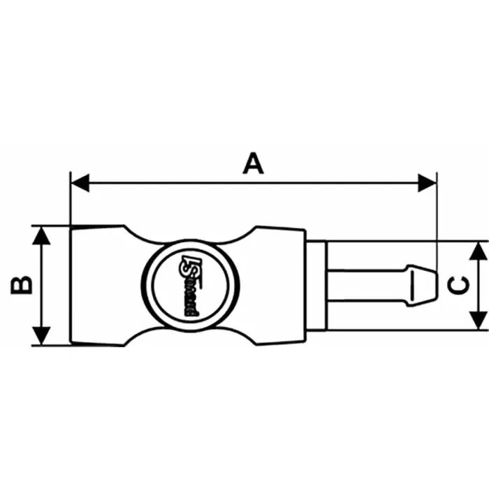 PREVOST Composite Body Safety Quick Connect Coupling, 10 mm Hose Barb, ISI 061810CP