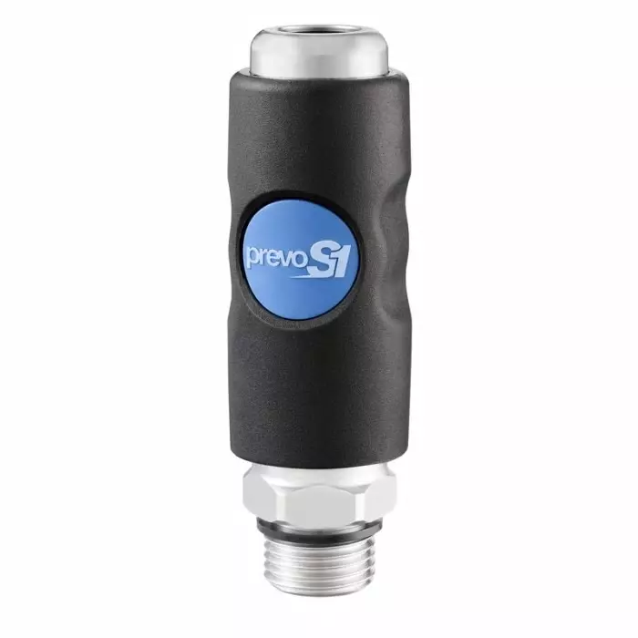 PREVOST Composite Body Male Safety Quick Connect Coupling, G 3/8 Male Threaded, ISI 111152EB