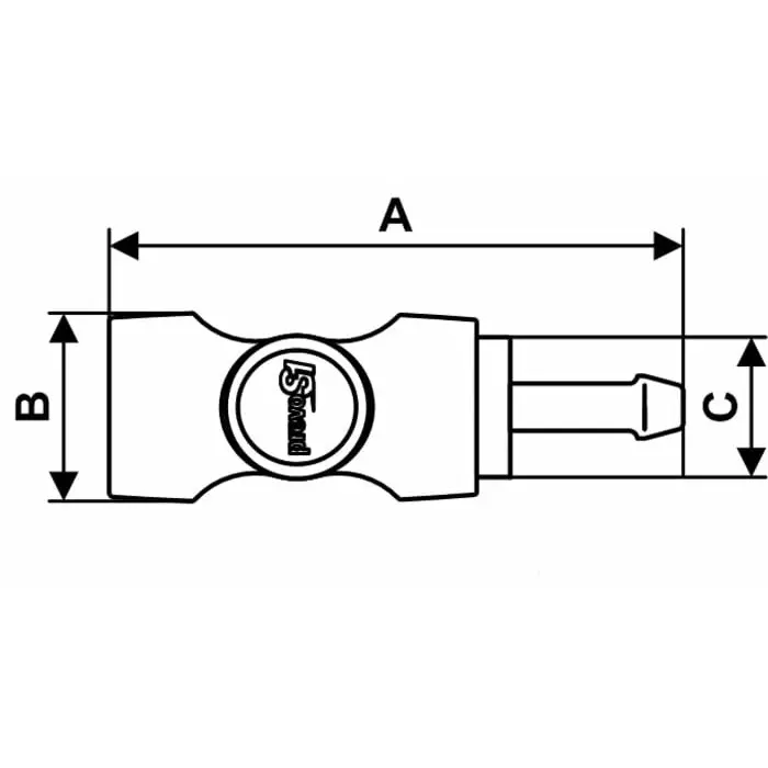 PREVOST Composite Body Safety Quick Connect Coupling, 6 mm Hose Barb, ASI 061806CP