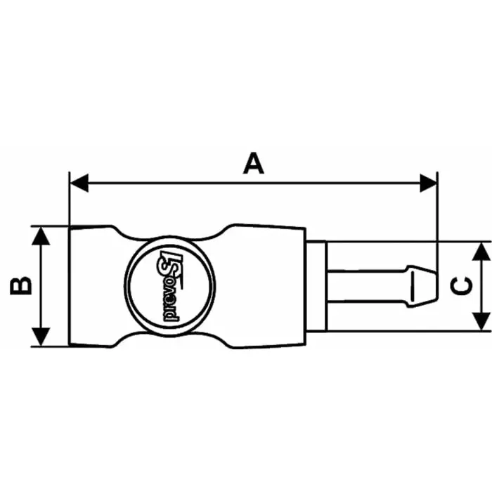 PREVOST Composite Body Safety Quick Connect Coupling, 9 mm Hose Barb, ESI 071809CP