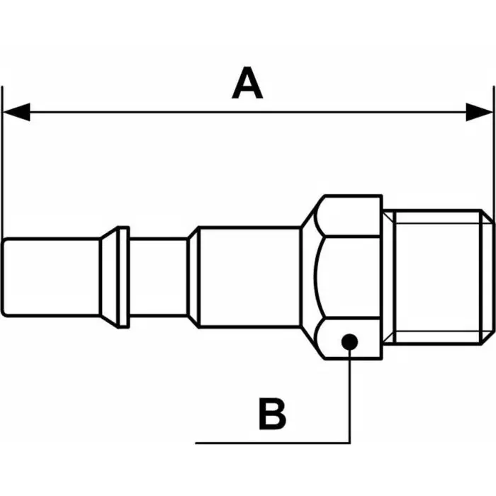 PREVOST Treated Steel Male Plug for Pneumatic Quick Connect Coupling, G 3/8 Male Threaded, CRP 066152P2 (Pack of 2)