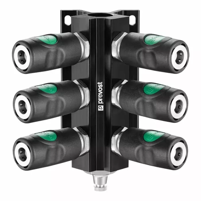 PREVOST Composite Body Female Wall Bracket With Safety Quick Connect Couplings, G 3/4 Female Threaded, MF 104S6ES
