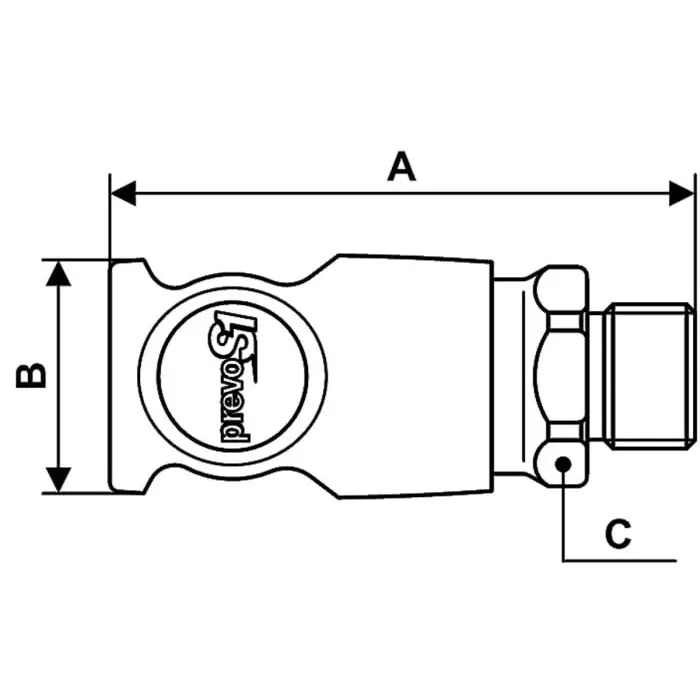 PREVOST Composite Body Male Safety Quick Connect Coupling, G 1/2 Male Threaded, CSI 061153CP