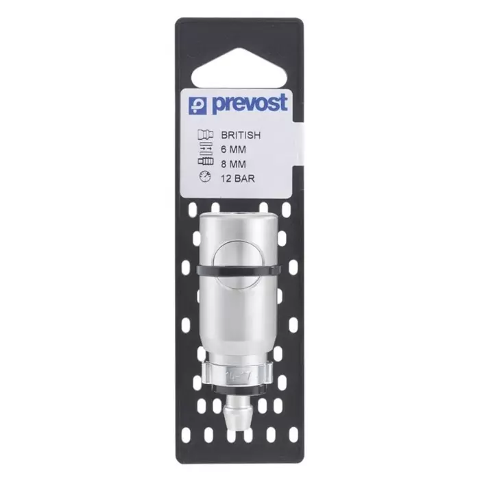 PREVOST Treated Steel Safety Quick Connect Coupling, 10 mm Hose Barb, BRM 061810CP