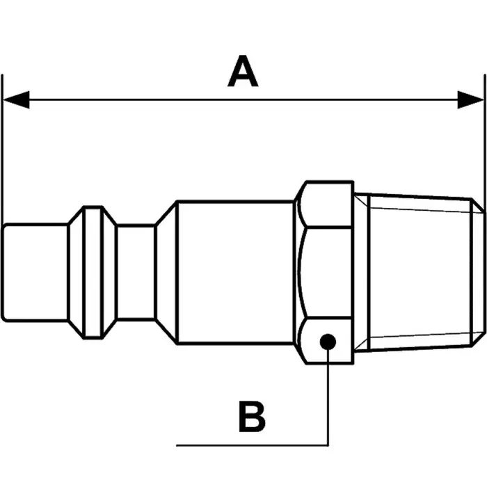 PREVOST Treated Steel Male Plug for Pneumatic Quick Connect Coupling, G 1/2 Male Threaded, IRP 086153P