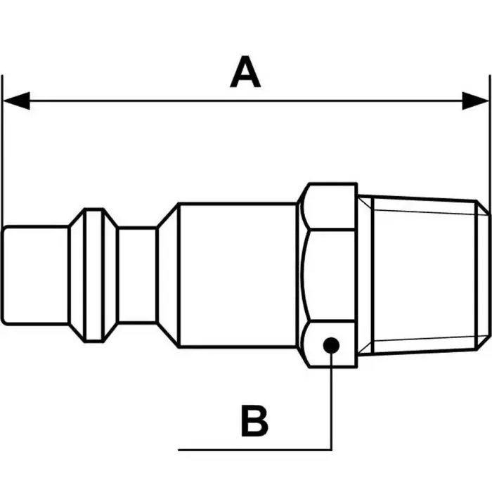 PREVOST Treated Steel Male Plug for Pneumatic Quick Connect Coupling, G 1/2 Male Threaded, IRP 086153P