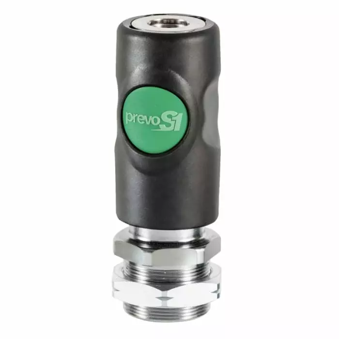 PREVOST Composite Body Male Safety Quick Connect Coupling For Bulkhead, G 1/2 Male Threaded, ESI 072103