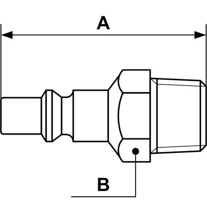 PREVOST Treated Steel Male Plug for Pneumatic Quick Connect Coupling, G 3/8 Male Threaded, ARP 066152P2 (Pack of 2)