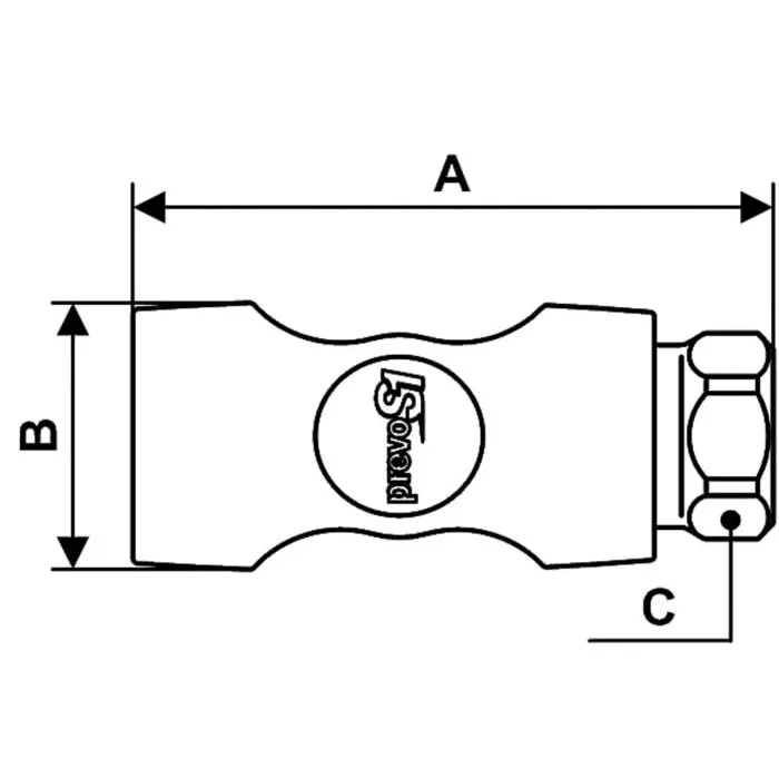 PREVOST Composite Body Safety Quick Connect Coupling, 10 mm Hose Barb, ISI 081810CP