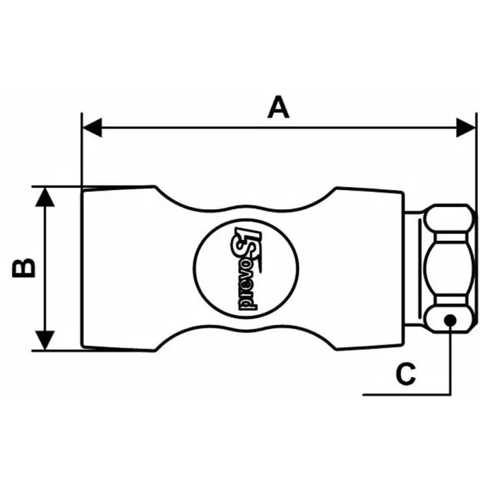 PREVOST Composite Body Safety Quick Connect Coupling, 10 mm Hose Barb, ISI 081810CP