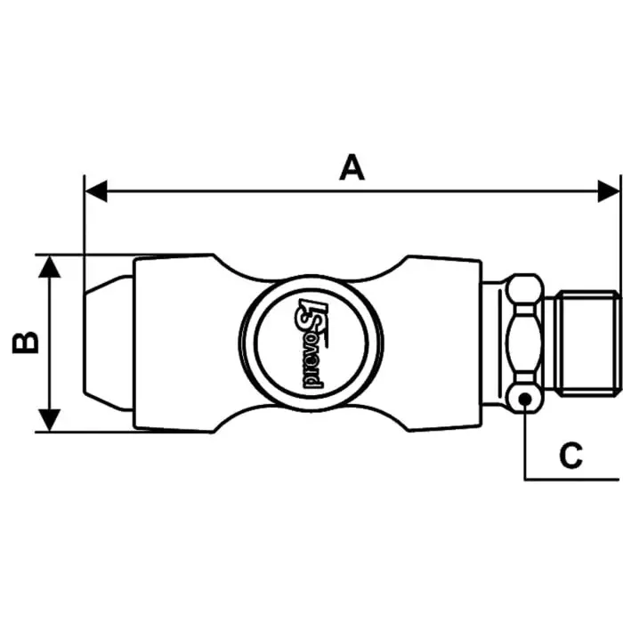 PREVOST Composite Body Male Safety Quick Connect Coupling, G 3/8 Male Threaded, BSI 061152CP