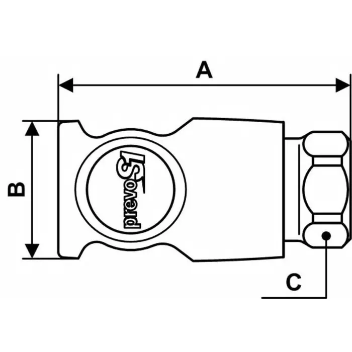 PREVOST Composite Body Female Safety Quick Connect Coupling, G 3/8 Female Threaded, CSI 061102CP