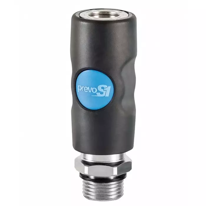 PREVOST Composite Body Male Safety Quick Connect Coupling, G 3/8 Male Threaded, ISI 081152CP