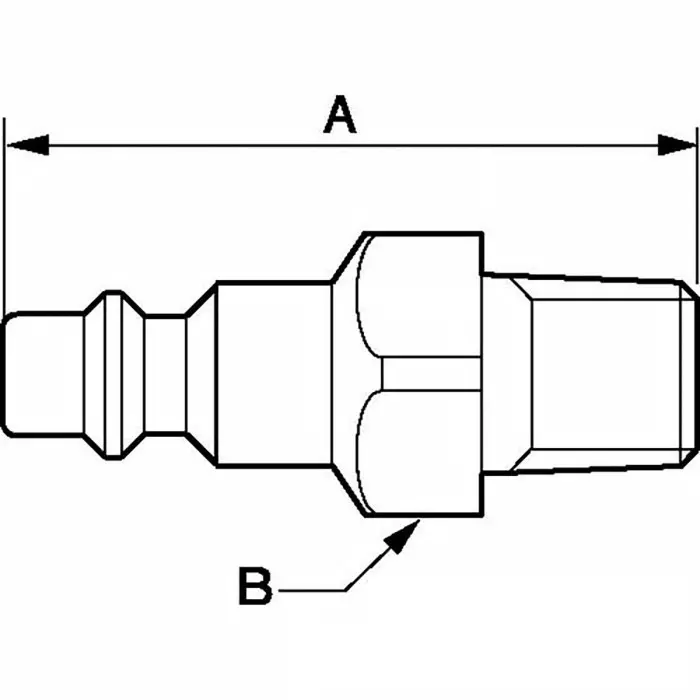 PREVOST Treated Steel Male Plug for Pneumatic Quick Connect Coupling, G 3/8 Male Threaded, IRP 066152P2 (Pack of 2)
