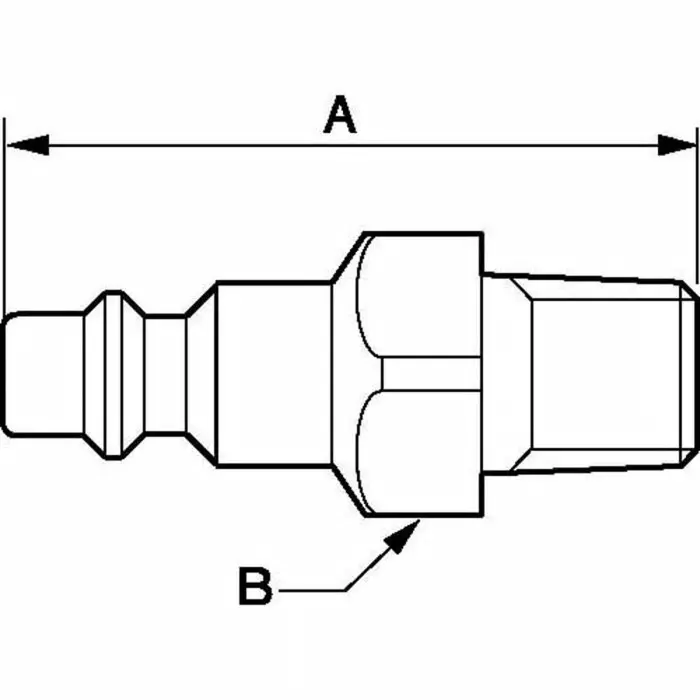 PREVOST Treated Steel Male Plug for Pneumatic Quick Connect Coupling, G 3/8 Male Threaded, IRP 066152P2 (Pack of 2)