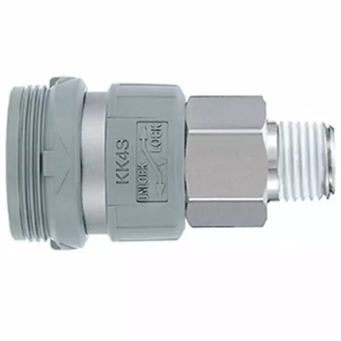 SMC Stainless Steel Female Coupler Nipple, 1/8 in Female 10 mm One Touch Fitting, KK4S-04MS