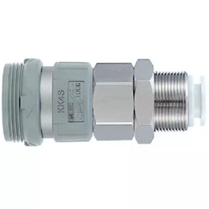 SMC Stainless Steel Female Coupler Nipple, 1/8 in Female 10 mm One Touch Fitting, KK4S-06E