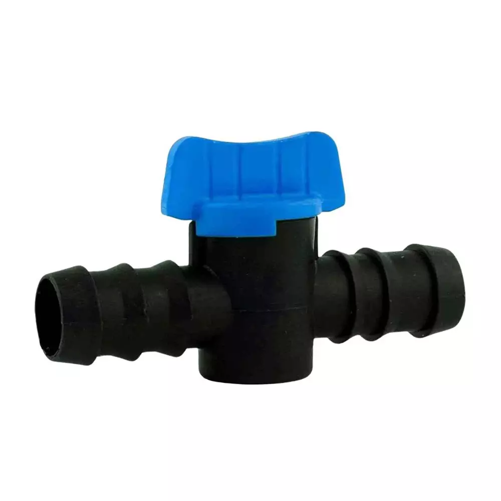Kamal Agrotech Rubber Black & Blue Straight Connector 16 mm with Tap (Pack of 25)