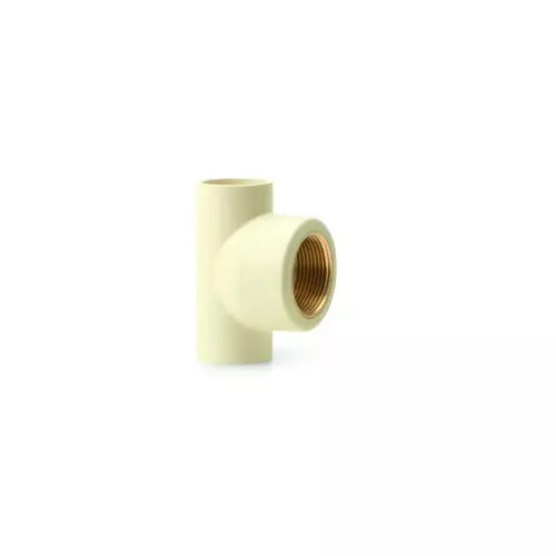 Prince FlowGuard Plus 12.7 mm (1/2 Inch) CPVC SDR 11 Female Threaded Tee Brass Insert, IM105055
