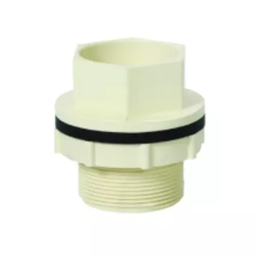 Prince SmartFit Plus Tank Connector (Plain) Moulded Fittings CPVC 1.90 cm (3/4 inch) Size, Cream