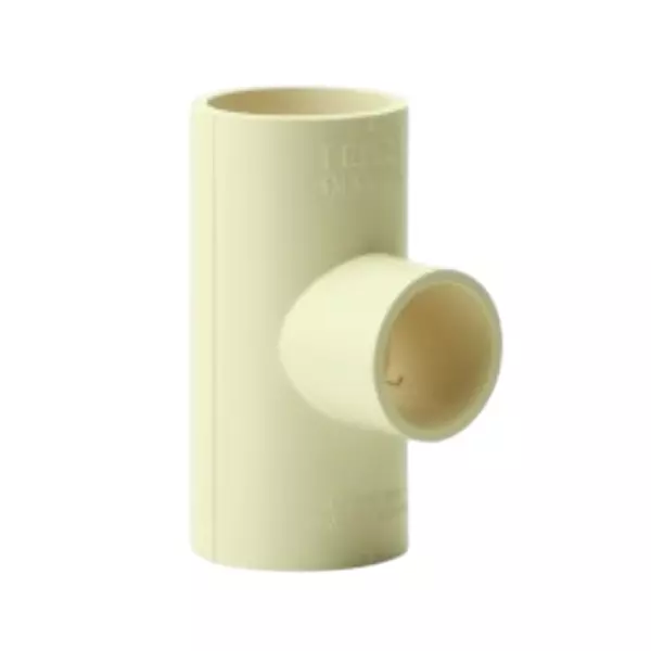 Prince SmartFit Plus Reducing Tee Moulded Fittings CPVC 3.18x1.27 cm (1¼x1/2 inch) Size, Cream