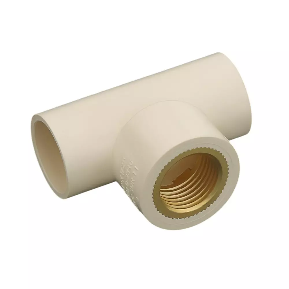 FITVIT Tee 19.05x12.7 mm (3/4x1/2 Inch) CPVC Brass Fitting (Pack of 50)