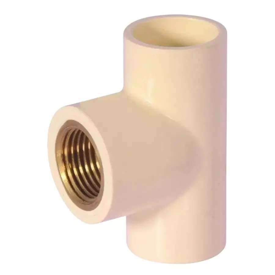 MIRAJ CPVC Brass Tee 20X15 mm Off White, FCF000000194 (Pack Of 25)