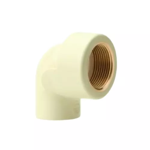 Prince SmartFit Plus Female Threaded Elbow Brass Inserts Fittings CPVC 2.5 cm (1 inch) Size, Cream